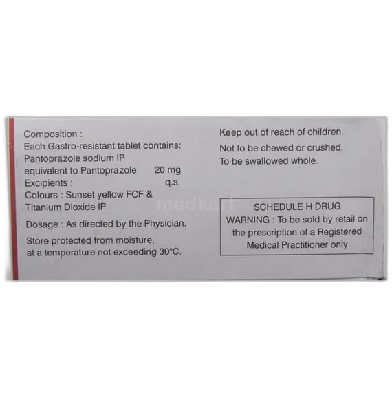 pantop 20mg tablet 10's